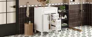 English Elm 24" Bathroom Vanity With Elegant Ceramic Sink, Stylish Storage, And Timeless French Design For Small Spaces N710P318989K