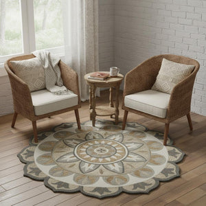 HomeRoots 5' Jute Striped Area Rug - Hand-Woven Tan & Black Design for Rustic & Modern Interiors, 5' x 8' 712709