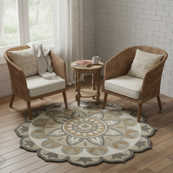 HomeRoots 5' Jute Striped Area Rug - Hand-Woven Tan & Black Design for Rustic & Modern Interiors, 5' x 8' 712709