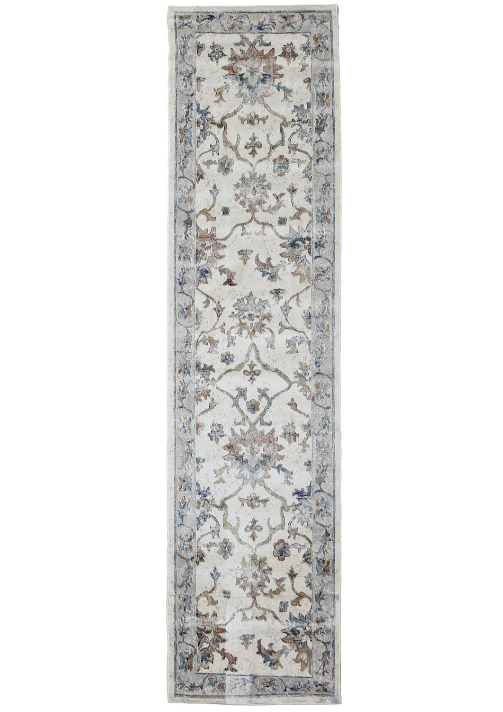 HomeRoots 4' X 6' Blue and Beige Floral Area Rug - Timeless Charm, Low Maintenance, Ideal for High-Traffic Spaces 712716
