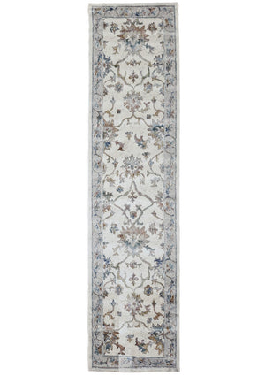 HomeRoots 4' X 6' Blue and Beige Floral Area Rug - Timeless Charm, Low Maintenance, Ideal for High-Traffic Spaces 712716