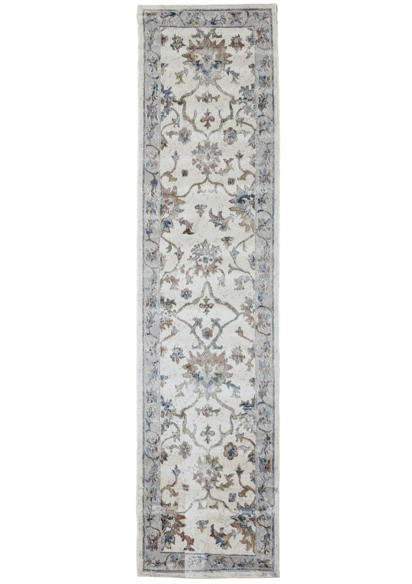 HomeRoots 4' X 6' Blue and Beige Floral Area Rug - Timeless Charm, Low Maintenance, Ideal for High-Traffic Spaces 712716