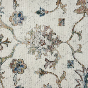 HomeRoots 4' X 6' Blue and Beige Floral Area Rug - Timeless Charm, Low Maintenance, Ideal for High-Traffic Spaces 712716