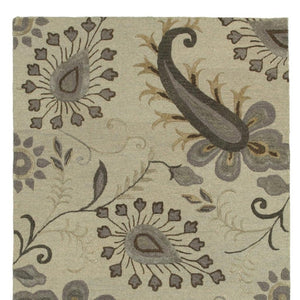 HomeRoots 5' Gray and Red Distressed Medallion Area Rug - Vintage Charm, Durable Design for High-Traffic Spaces 712719