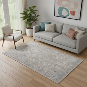 HomeRoots 5' X 8' Navy Blue Floral Area Rug - Timeless Elegance, Durable Design for High-Traffic Spaces & Homes 712720