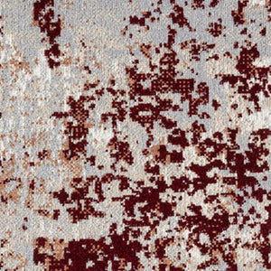 HomeRoots 8' X 10' Red and Gray Abstract Washable Area Rug - Durable, Stylish, Stain-Resistant for Modern Homes! 712727