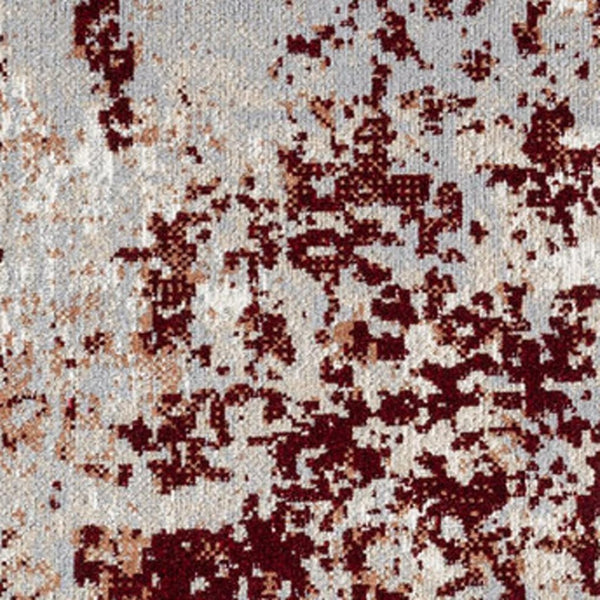 HomeRoots 8' X 10' Red and Gray Abstract Washable Area Rug - Durable, Stylish, Stain-Resistant for Modern Homes! 712727