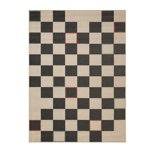 HomeRoots 5' Black and Ivory Checkered Area Rug - Durable, Versatile Design for Modern and Bohemian Interiors 712729