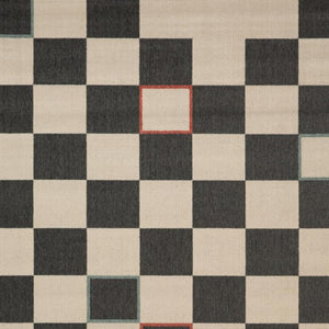 HomeRoots 5' Black and Ivory Checkered Area Rug - Durable, Versatile Design for Modern and Bohemian Interiors 712729