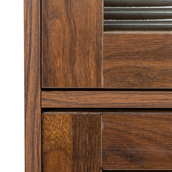 English Elm Bookcase Contemporary Glass Door Display Cabinet 4-Tier Dustproof Office Storage Shelves 31.5"L W331P195805