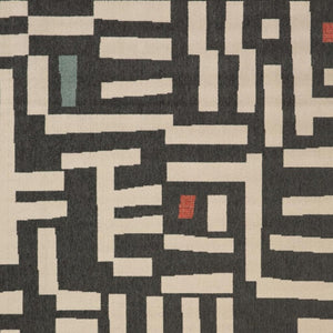 HomeRoots 5' Modern Black and Ivory Abstract Area Rug - Stain-Resistant, Durable, Perfect for High-Traffic Areas 712731