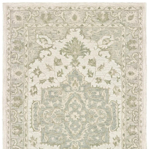 HomeRoots 8' X 10' Hand-Woven Jute Area Rug with Tan and Blue Geometric Design for Bohemian Style Spaces 712736