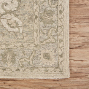 HomeRoots 8' X 10' Hand-Woven Jute Area Rug with Tan and Blue Geometric Design for Bohemian Style Spaces 712736