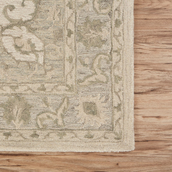 HomeRoots 8' X 10' Hand-Woven Jute Area Rug with Tan and Blue Geometric Design for Bohemian Style Spaces 712736
