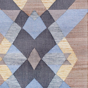 HomeRoots 9' X 12' Hand-Woven Jute Area Rug in Tan & Blue Geometric Design – Perfect for Modern Rustic Spaces! 712738
