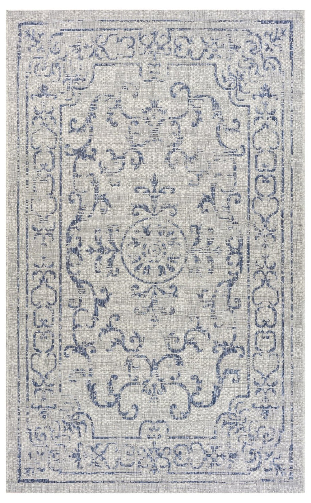 HomeRoots 5' Geometric Area Rug in Black and Beige - Durable, Stylish, Low-Pile Design for High-Traffic Areas 712747