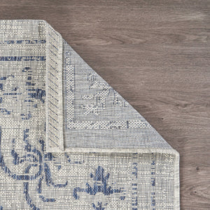 HomeRoots 5' Geometric Area Rug in Black and Beige - Durable, Stylish, Low-Pile Design for High-Traffic Areas 712747