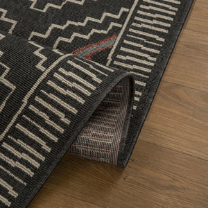 HomeRoots 5' X 7' Blue and Ivory Geometric Area Rug – Stylish, Durable, Stain-Resistant for High-Traffic Spaces 712749