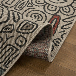 HomeRoots 8' X 10' Beige and Black Abstract Area Rug - Modern Bohemian Design for High-Traffic Spaces & Homes 712753