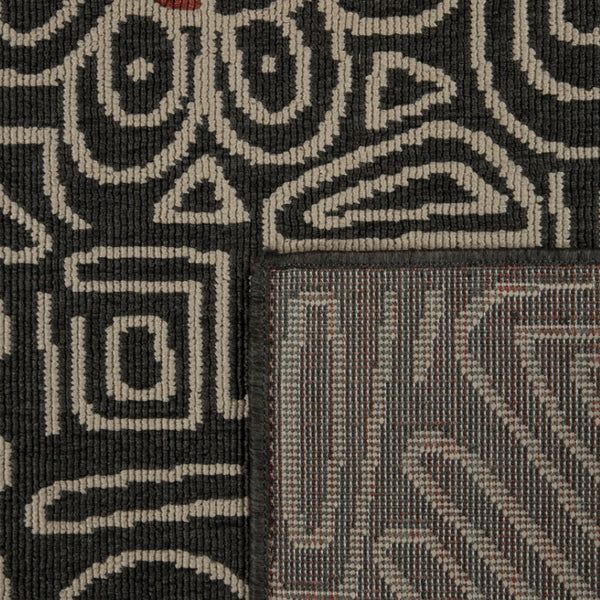 HomeRoots 5' X 7' Black And Beige Abstract Area Rug – Stylish, Durable, Stain-Resistant for Family Spaces 712755