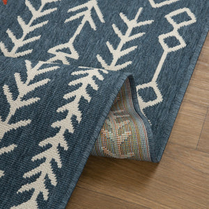 HomeRoots 8' X 10' Geometric Blue and Ivory Area Rug - Modern, Stain-Resistant, Family-Friendly Design for Homes 712762
