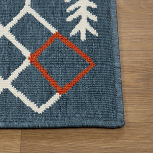 HomeRoots 8' X 10' Geometric Blue and Ivory Area Rug - Modern, Stain-Resistant, Family-Friendly Design for Homes 712762