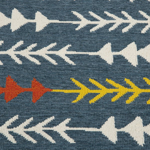 HomeRoots 8' X 10' Geometric Blue and Ivory Area Rug - Modern, Stain-Resistant, Family-Friendly Design for Homes 712762