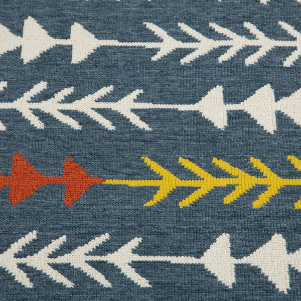 HomeRoots 8' X 10' Geometric Blue and Ivory Area Rug - Modern, Stain-Resistant, Family-Friendly Design for Homes 712762