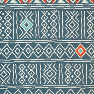 HomeRoots 8' X 10' Blue and Ivory Geometric Area Rug - Durable, Stain-Resistant Design for Modern Homes 712768