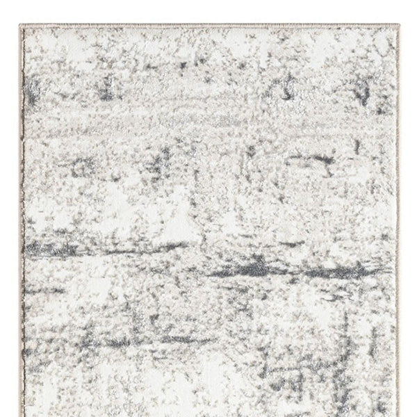 HomeRoots 5' X 7' Gray Abstract Distressed Area Rug - Durable, Elegant & Stain-Resistant for Modern Spaces 712785