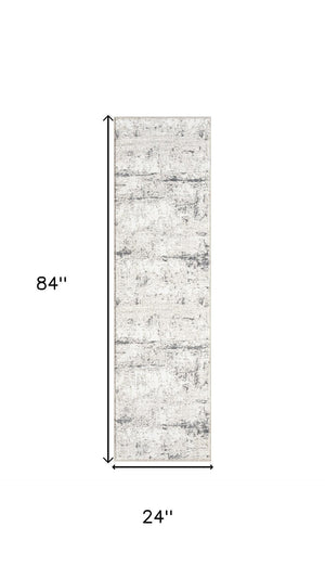 HomeRoots 5' X 7' Gray Abstract Distressed Area Rug - Durable, Elegant & Stain-Resistant for Modern Spaces 712785