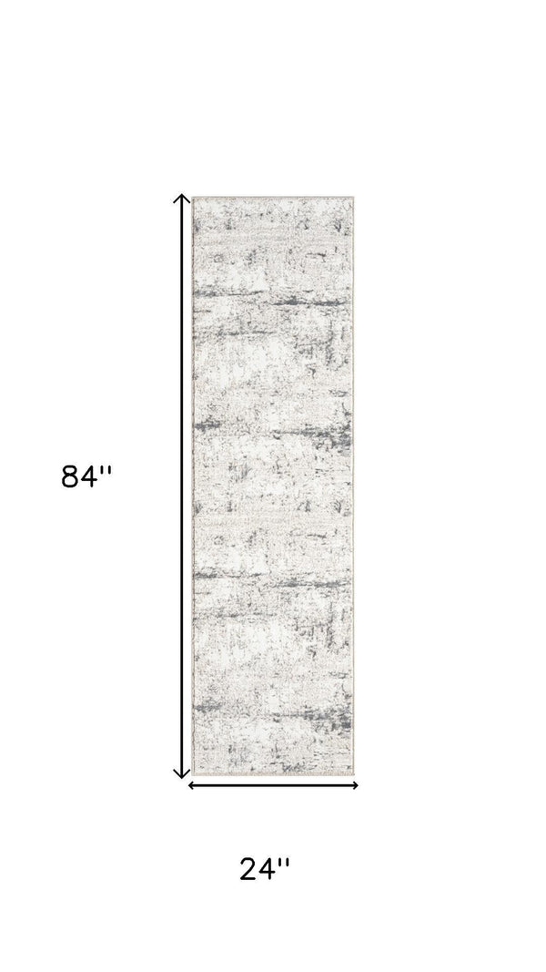 HomeRoots 5' X 7' Gray Abstract Distressed Area Rug - Durable, Elegant & Stain-Resistant for Modern Spaces 712785