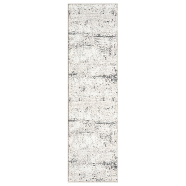 HomeRoots 5' X 7' Gray Abstract Distressed Area Rug - Durable, Elegant & Stain-Resistant for Modern Spaces 712785