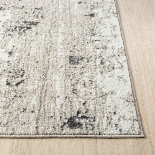 HomeRoots 5' X 7' Gray Abstract Distressed Area Rug - Durable, Elegant & Stain-Resistant for Modern Spaces 712785