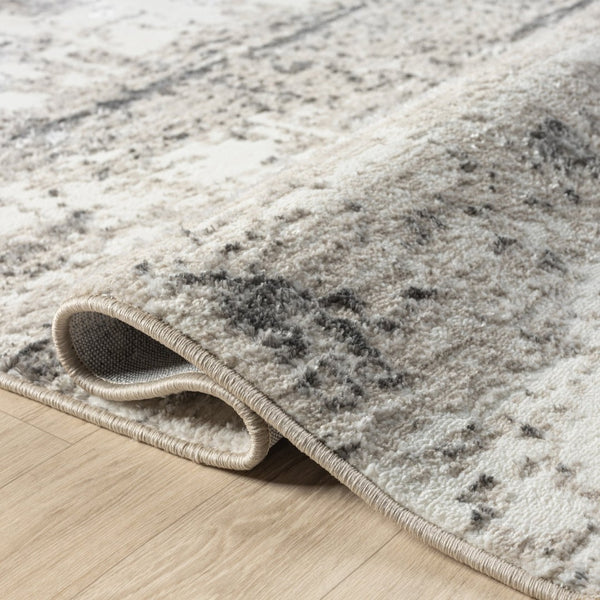 HomeRoots 5' Blue and Sky Blue Floral Distressed Area Rug - Bohemian Chic, Durable, Stain-Resistant Comfort! 712788