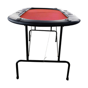 English Elm Ino Design Foldable 8 Player Poker Table with Cup Holders and Padded Vinyl Rails Red W2748P221629