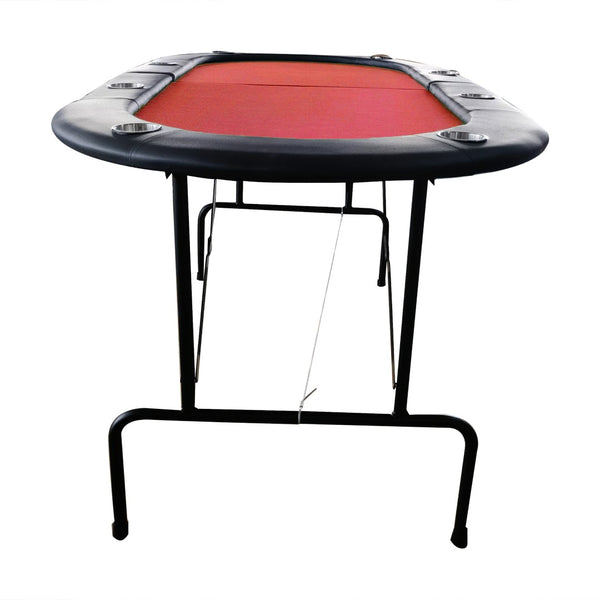English Elm Ino Design Foldable 8 Player Poker Table with Cup Holders and Padded Vinyl Rails Red W2748P221629