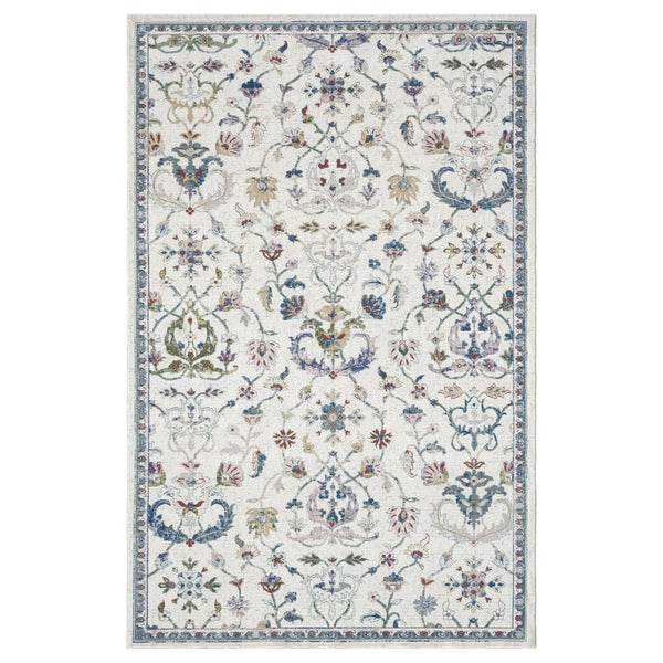 HomeRoots 5' X 8' Blue & Sky Blue Floral Area Rug - Timeless Design for Classic, Rustic & Contemporary Spaces 712793