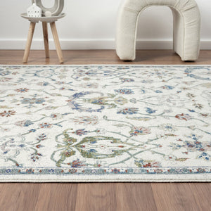 HomeRoots 5' X 8' Blue & Sky Blue Floral Area Rug - Timeless Design for Classic, Rustic & Contemporary Spaces 712793