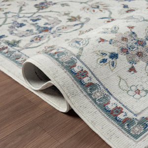 HomeRoots 5' X 8' Blue & Sky Blue Floral Area Rug - Timeless Design for Classic, Rustic & Contemporary Spaces 712793