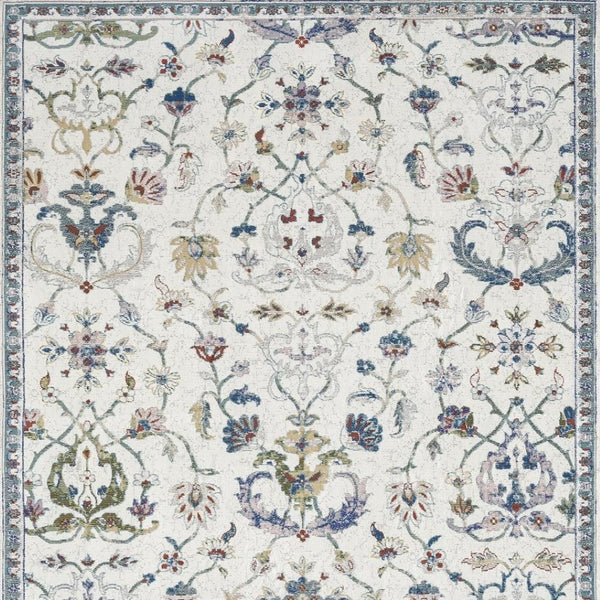 HomeRoots 5' X 8' Blue & Sky Blue Floral Area Rug - Timeless Design for Classic, Rustic & Contemporary Spaces 712793