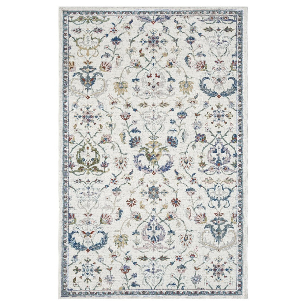 HomeRoots 9' Beige and White Hand-Tufted Wool Floral Area Rug - Timeless Style for Living Rooms & Bedrooms 712794
