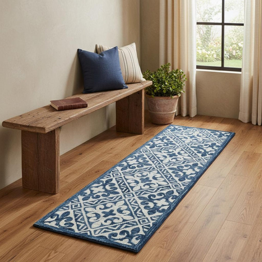 HomeRoots 9' X 12' Hand-Knotted White and Ivory Striped Area Rug - Elegant Comfort for Any Room Décor! 712816