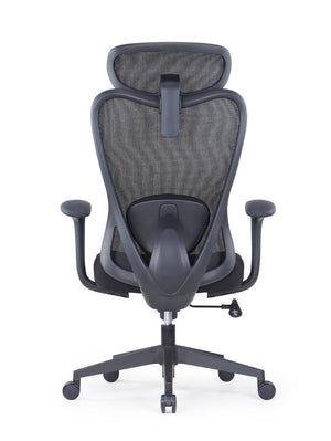 HomeRoots Black Ergonomic Adjustable Height Swivel Office Chair with Lumbar Support and Breathable Mesh Back 712835