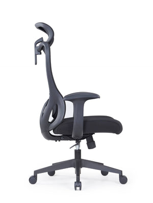 HomeRoots Black Ergonomic Adjustable Height Swivel Office Chair with Lumbar Support and Breathable Mesh Back 712835