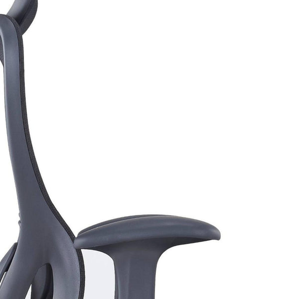HomeRoots Black Ergonomic Adjustable Height Swivel Office Chair with Lumbar Support and Breathable Mesh Back 712835