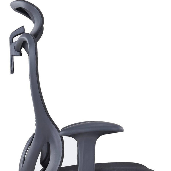 HomeRoots Black Ergonomic Adjustable Height Swivel Office Chair with Lumbar Support and Breathable Mesh Back 712835