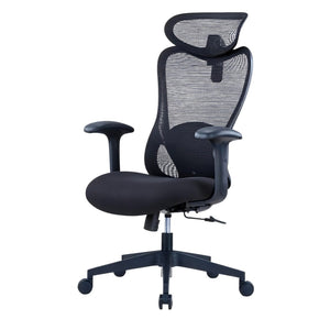 HomeRoots Black Ergonomic Adjustable Height Swivel Office Chair with Lumbar Support and Breathable Mesh Back 712835