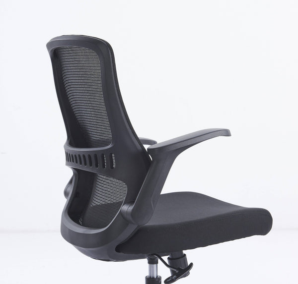 HomeRoots Black Ergonomic Adjustable Height Swivel Rolling Office Chair for Comfort & Style at Work 712836