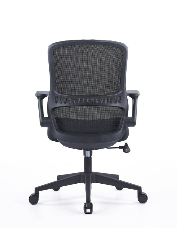 HomeRoots Black Ergonomic Adjustable Height Swivel Rolling Office Chair for Comfort & Style at Work 712836